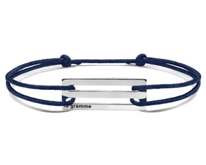 perforated navy blue cord bracelet le 2.5g